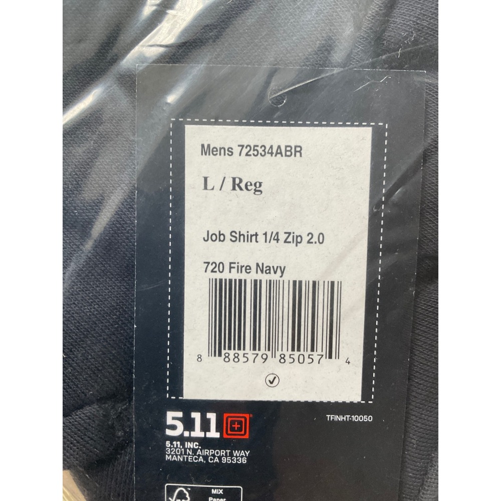 5.11 Tactical Job Shirt Quarter Zip 2.0 Fire Navy Size Large Regular New W/ Tags - Picture 11 of 11